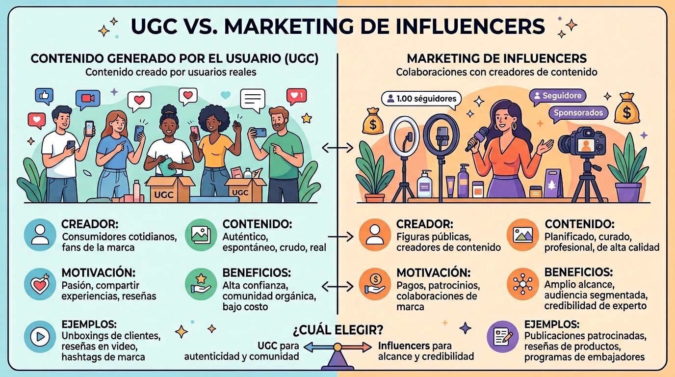 UGC vs. Marketing de Influencers: ¿Qué Estrategia Gana?
